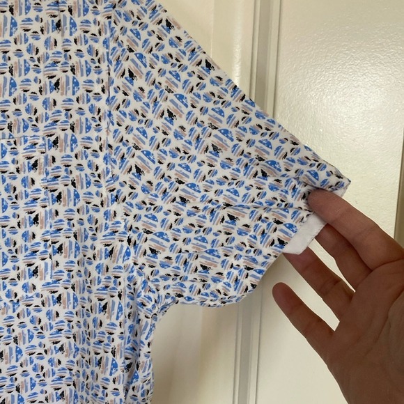 Report Collection Mens Sustainable Fiber Blue Patterned Button Up Shirt Size S - Picture 5 of 9